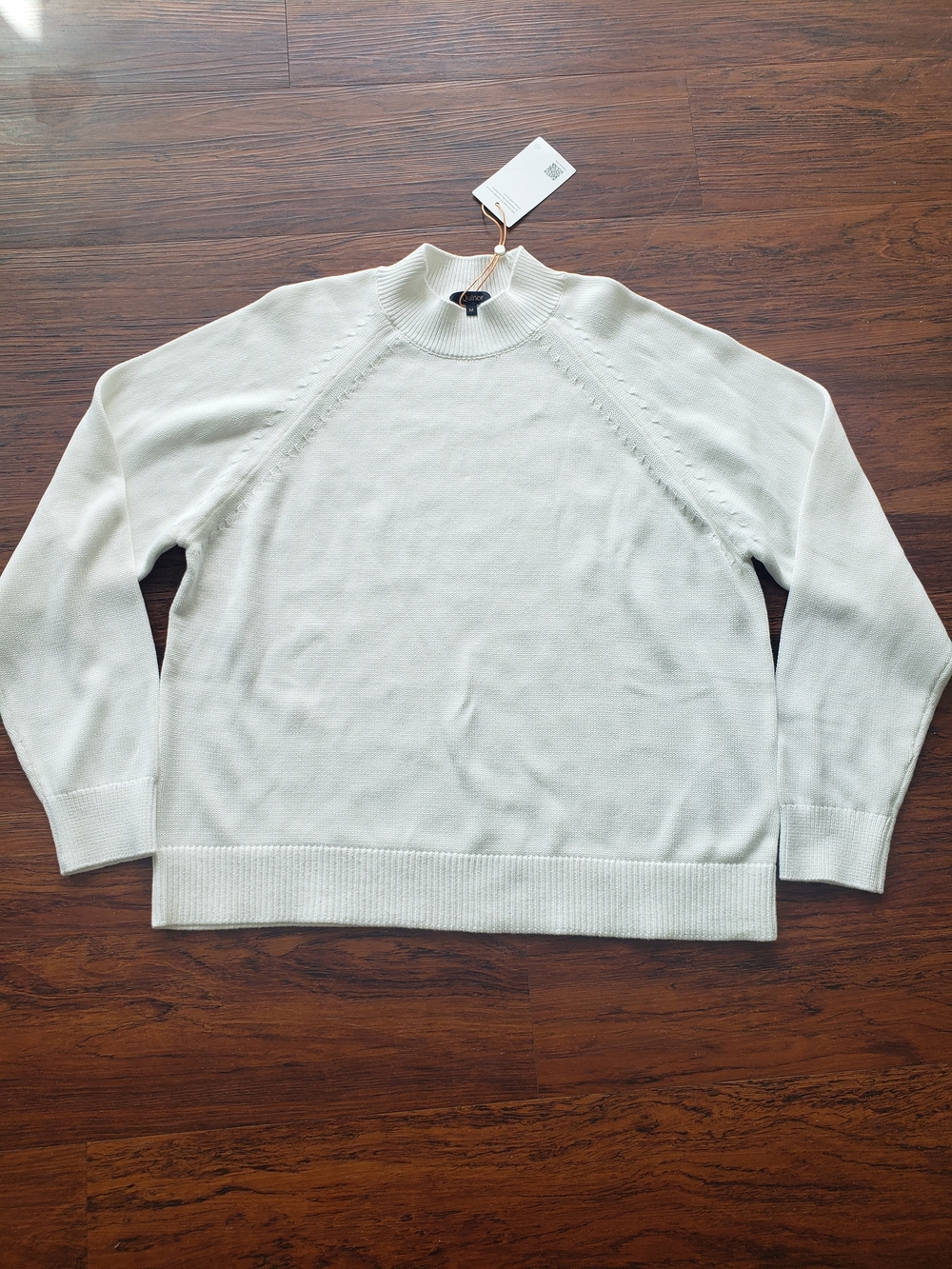 Quince White 100% Cotton Crewneck Size M New
